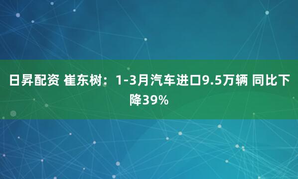 日昇配资 崔东树：1-3月汽车进口9.5万辆 同比下降39%
