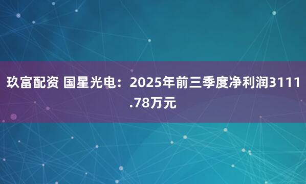 玖富配资 国星光电：2025年前三季度净利润3111.78万元